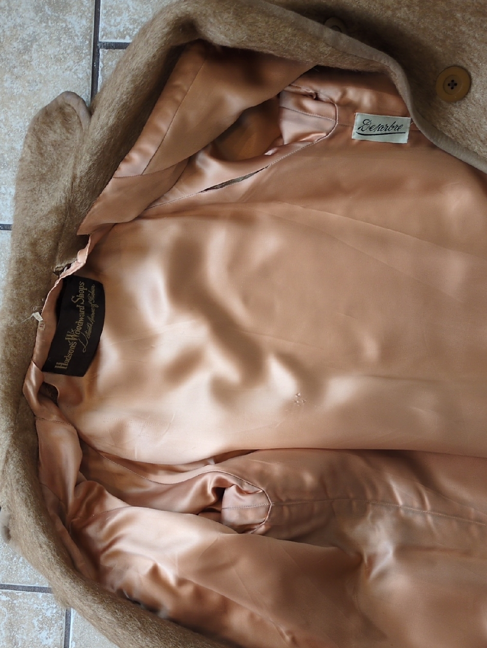 Vintage Women's Long Camel Wool Coat - Tan - Picture 8 of 9